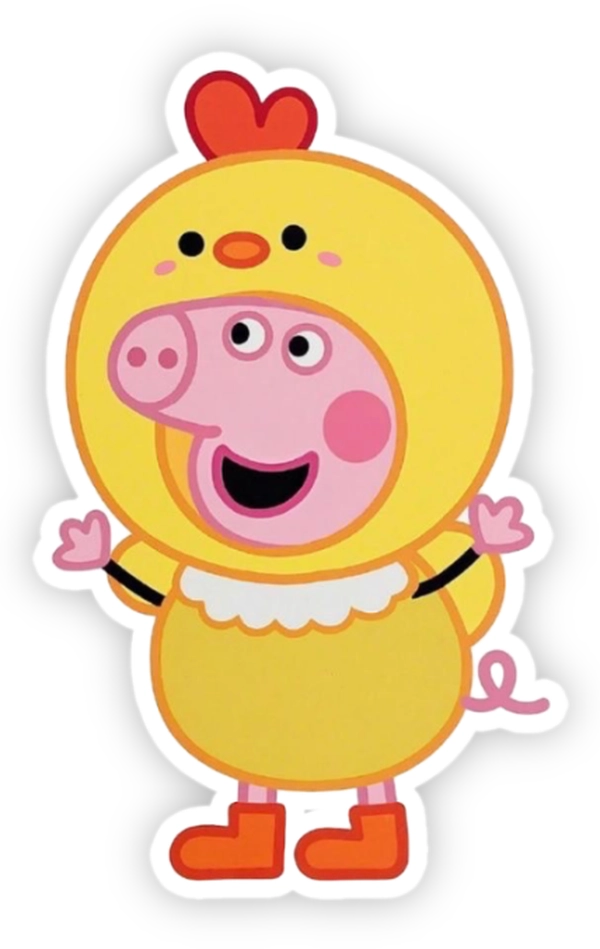 Sticker heo peppa làm con vịt