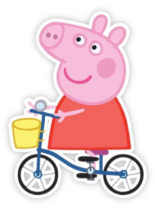 Sticker heo peppa đạp xe