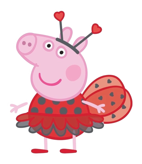 Sticker heo peppa váy đỏ