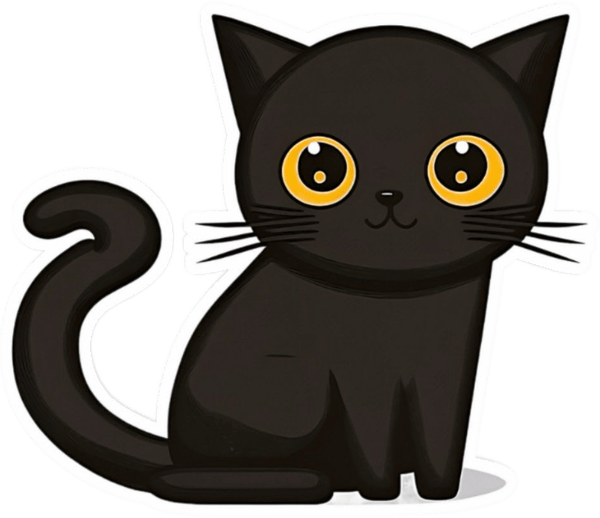 Sticker hình mèo đen