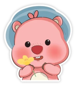 Sticker loopy hải ly hồng