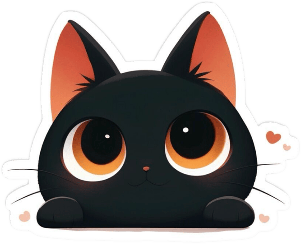Sticker mèo đen cute