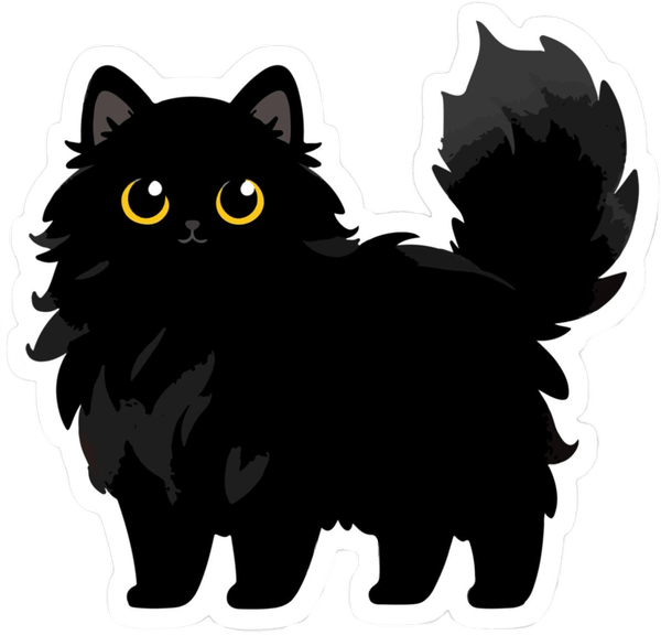 Sticker mèo đen dễ thương