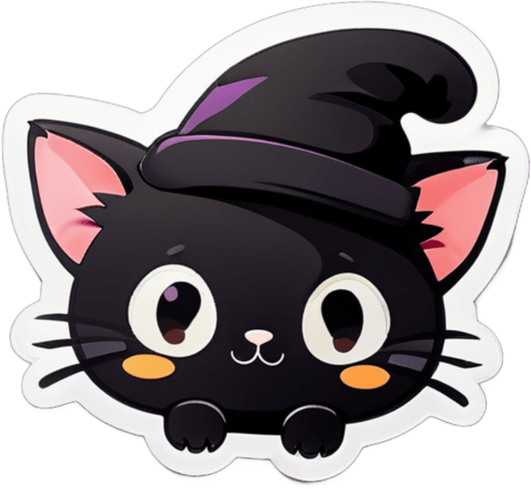 Sticker mèo đen mini