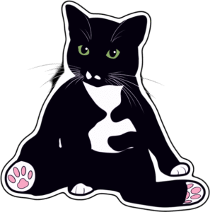 Sticker mèo đen ngầu