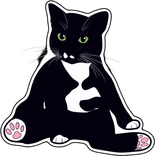 Sticker mèo đen ngầu