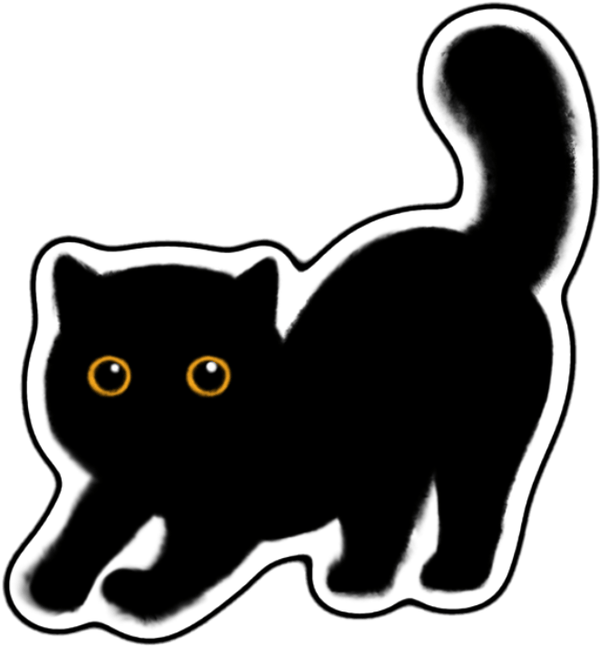 Sticker mèo đen ngồi