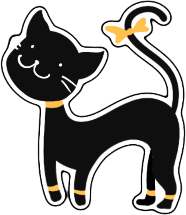 Sticker mèo đen phong cách dễ thương