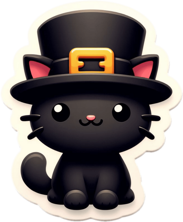 Sticker mèo đen siêu dễ thương