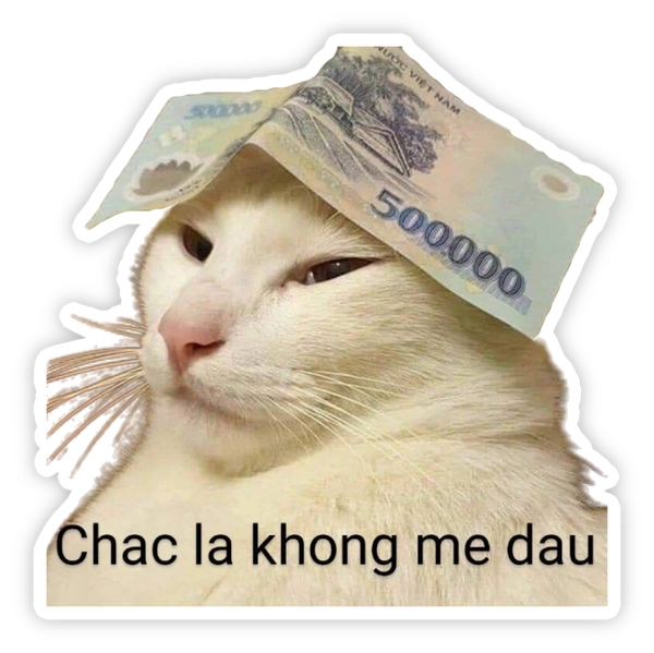 Sticker mèo méo meo bựa