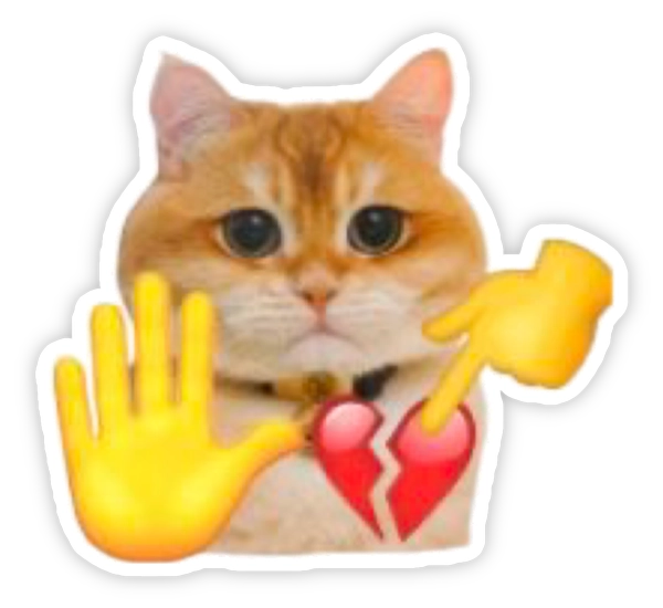 Sticker mèo méo meo chia tay