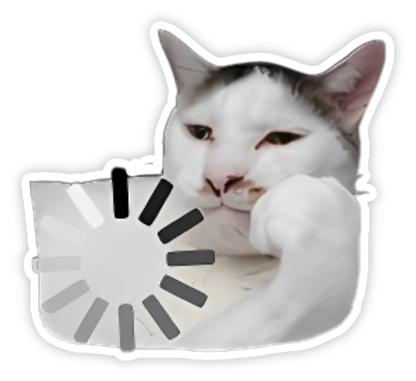 Sticker mèo méo meo đang load