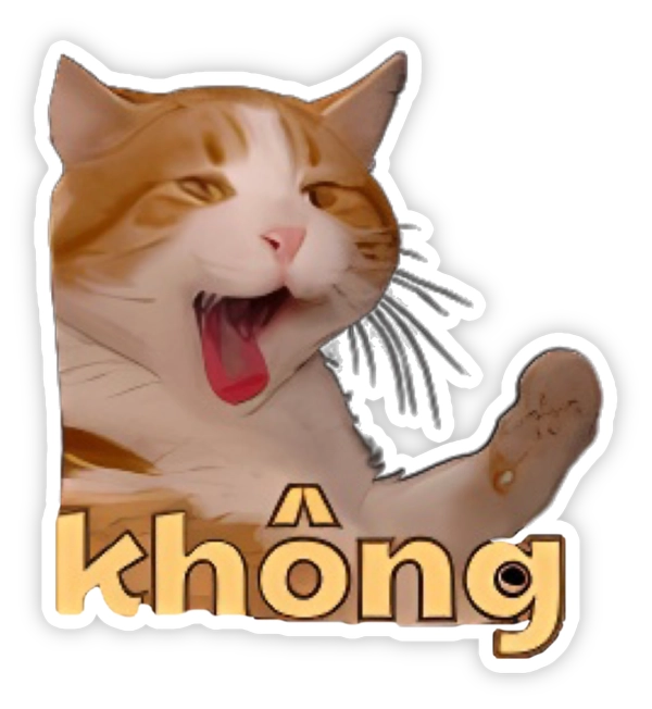 Sticker mèo méo meo hài
