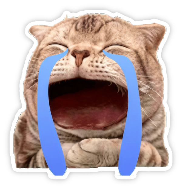 Sticker mèo méo meo khóc