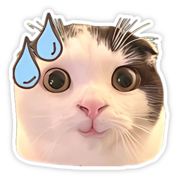 Sticker mèo méo meo sợ