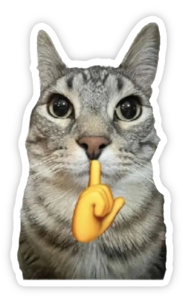 Sticker mèo méo meo suỵt