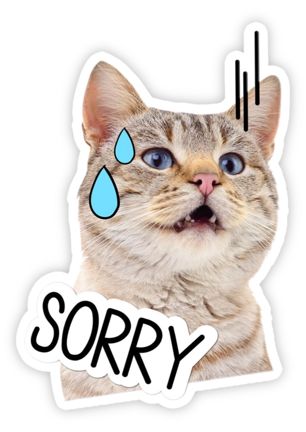 Sticker mèo méo meo toát mồ hôi