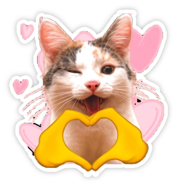 Sticker mèo méo meo yêu