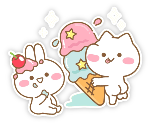 sticker mimi neko đầy cảm xúc vui 