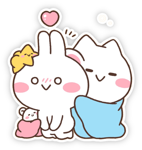 sticker cặp mimi và neko cho teen 