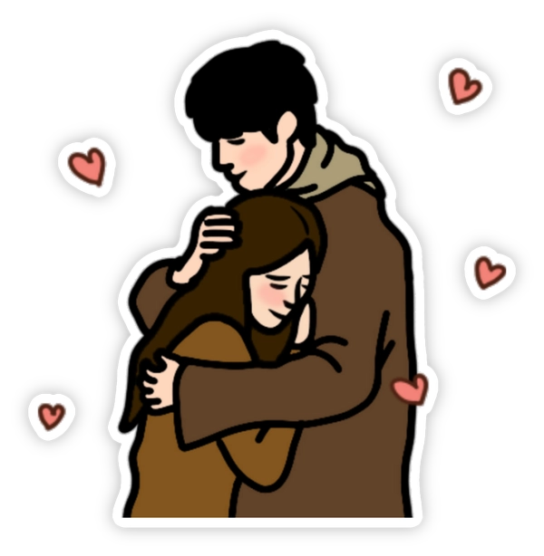 sticker ôm người yêu cute