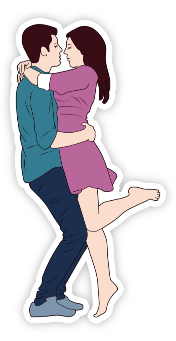 sticker ôm người yêu hoạt hình