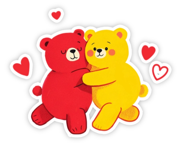 sticker ôm an ủi bạn bè