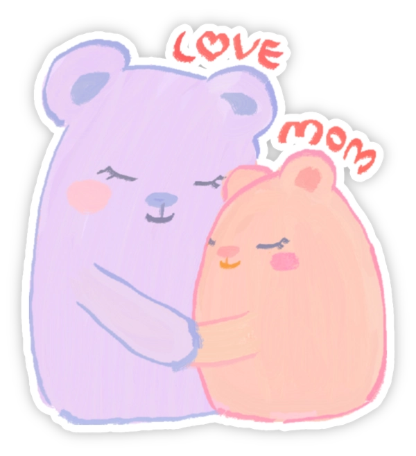sticker ôm dễ thương PNG