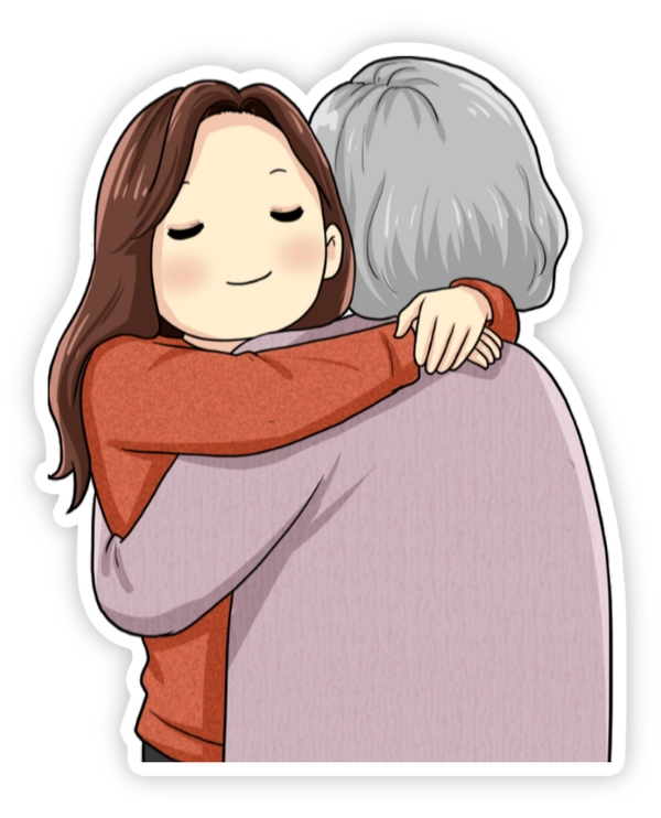 sticker ôm nhau dễ thương