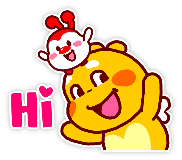 hình dán hoạt hình cặp đôi qoobee 