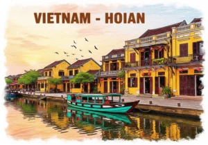 Tranh vẽ Phố cổ Hội An siêu đẹp