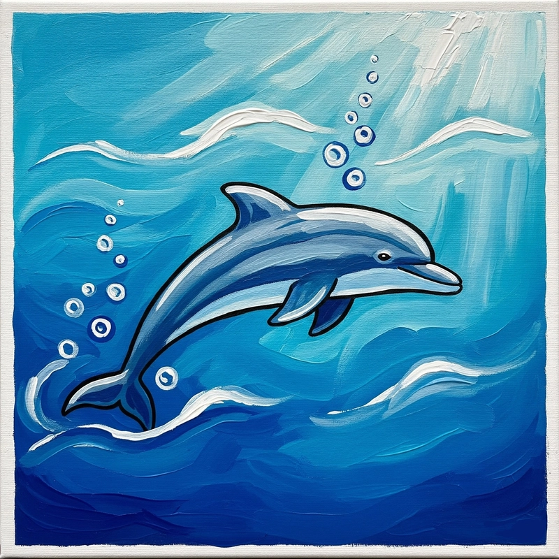 Tranh vẽ con cá màu acrylic