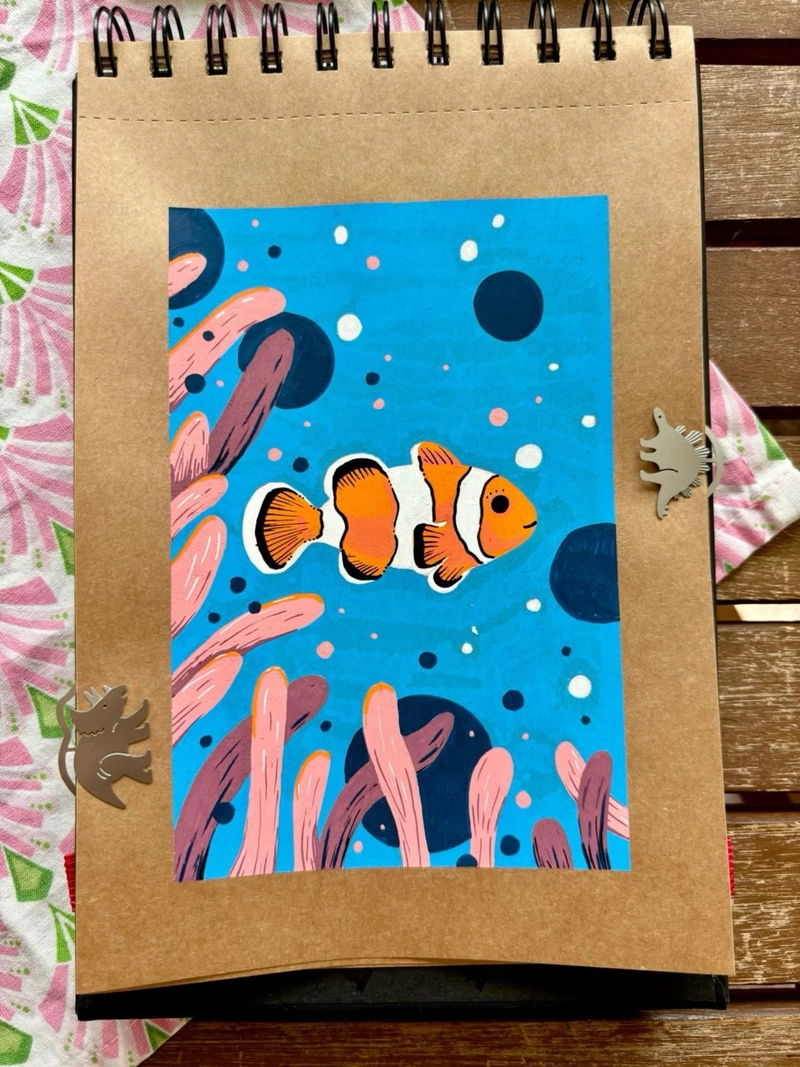 Tranh vẽ con cá vàng
