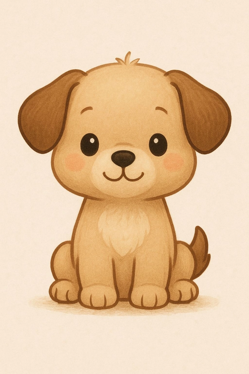 Tranh vẽ con chó cute