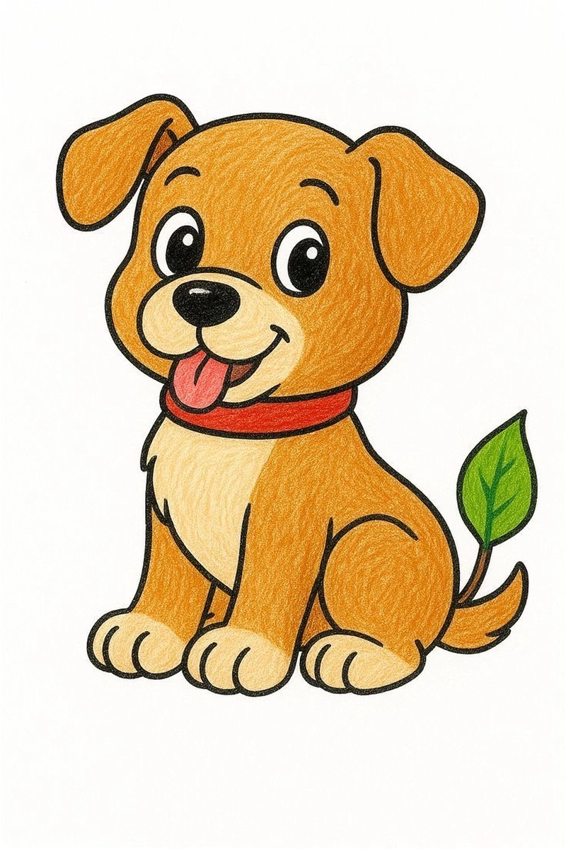 Tranh vẽ con chó đơn giản