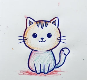 Tranh vẽ con mèo đơn giản nhất