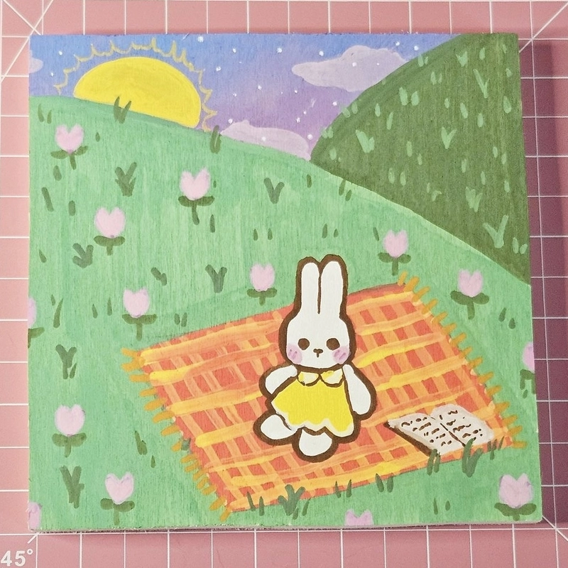 Tranh vẽ con thỏ cute