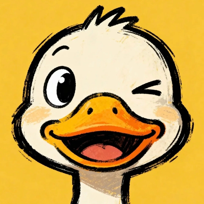 Tranh vẽ con vịt vàng nháy mắt biểu cảm vui vẻ