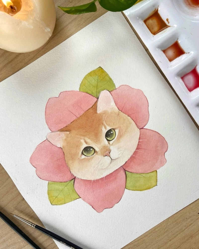 Tranh vẽ hoa mèo