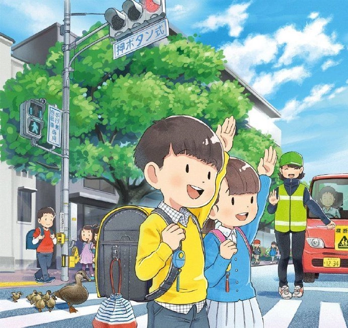 Vẽ con đường đến trường thân quen đẹp