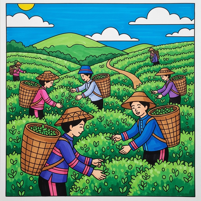 Vẽ đồng quê mùa thu hoạch