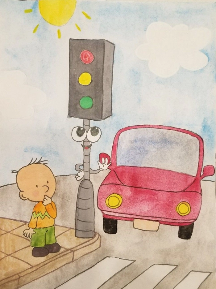 Vẽ đường đến trường em quen thuộc