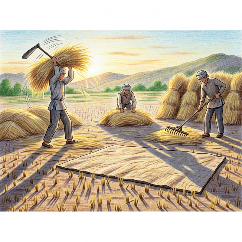 Vẽ mùa gặt lớp 5 đơn giản