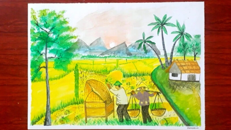 Vẽ mùa thu hoạch vụ mùa