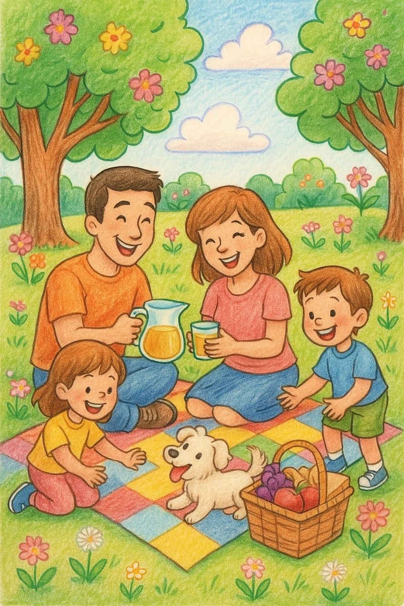 Vẽ tranh đề tài cuộc sống quanh em đáng yêu