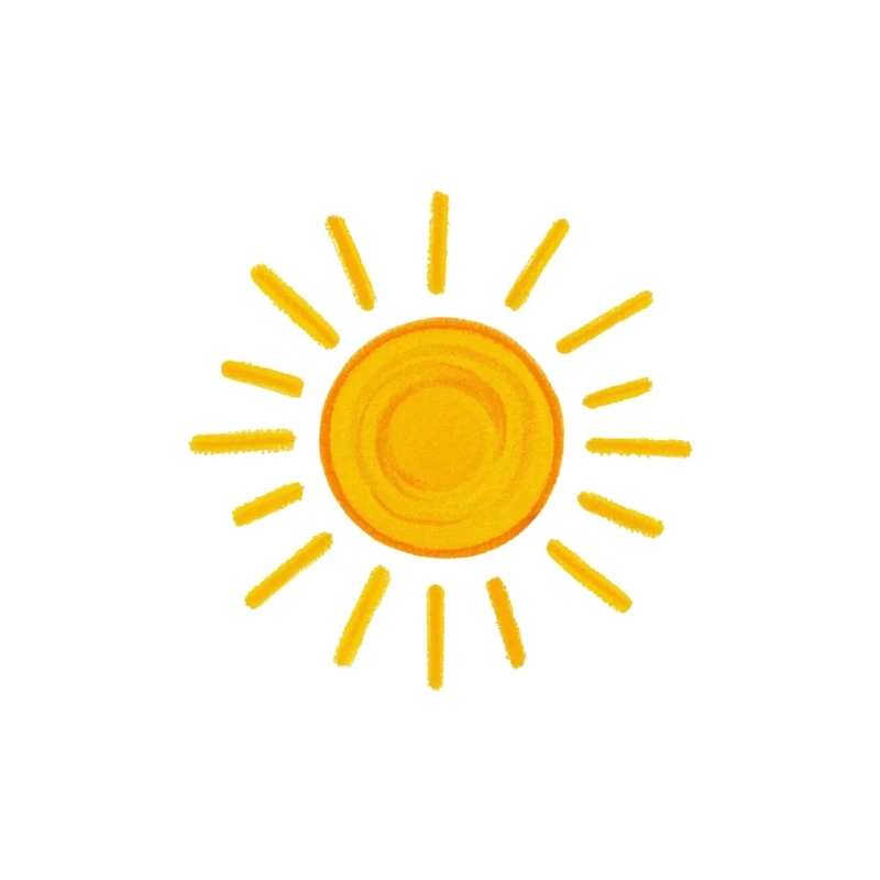 Vẽ tranh ông mặt trời biểu tượng đơn giản màu vàng