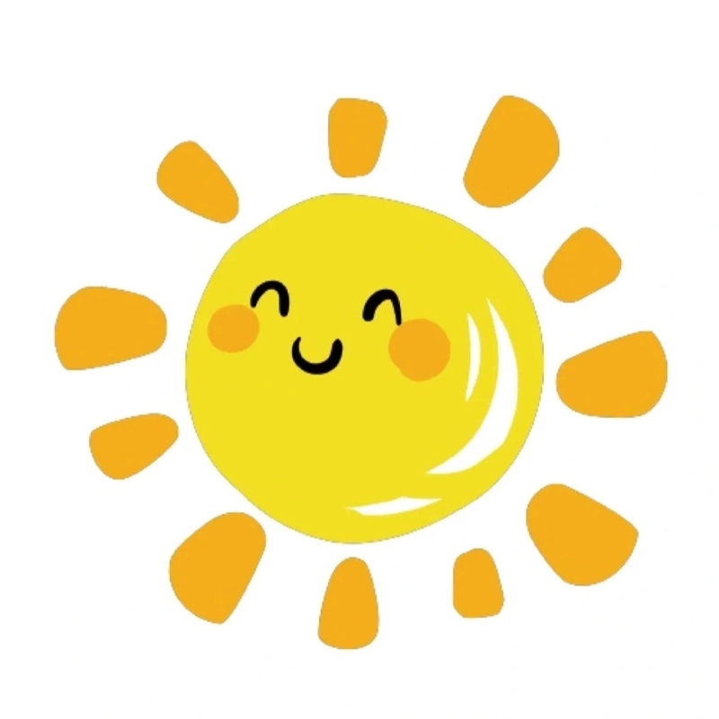 Vẽ tranh ông mặt trời cười tươi tắn có má hồng