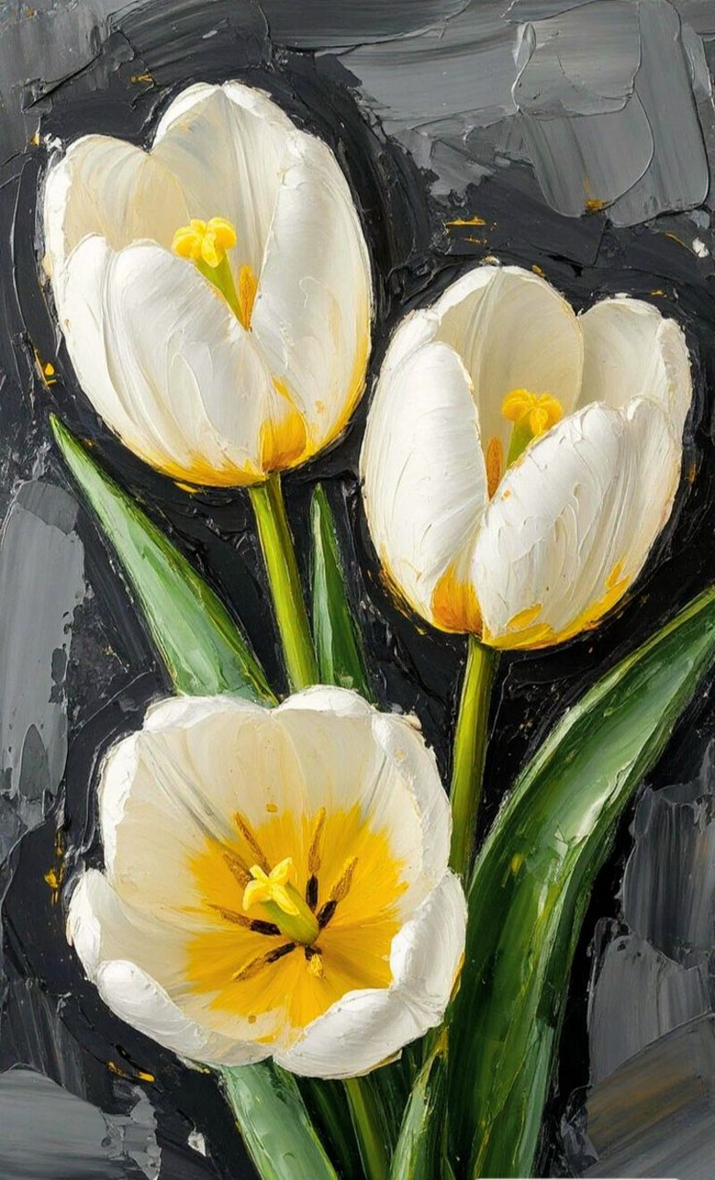 Vẽ tranh tĩnh vật hoa tulip phong cách cổ điển