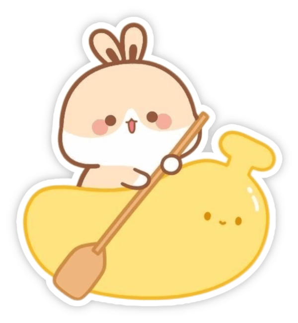 ảnh sticker thỏ trắng cute