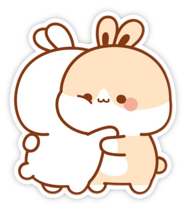 ảnh sticker thỏ trắng đẹp